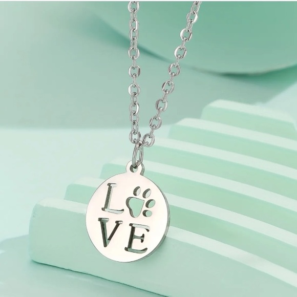 Love Paw Print Necklace - Picture 2 of 3